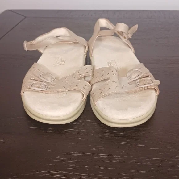 SAS Duo Quarter Strap Sandals Womens 6.5 Beige Comfort Leather Walking Shoes USA - Picture 6 of 8